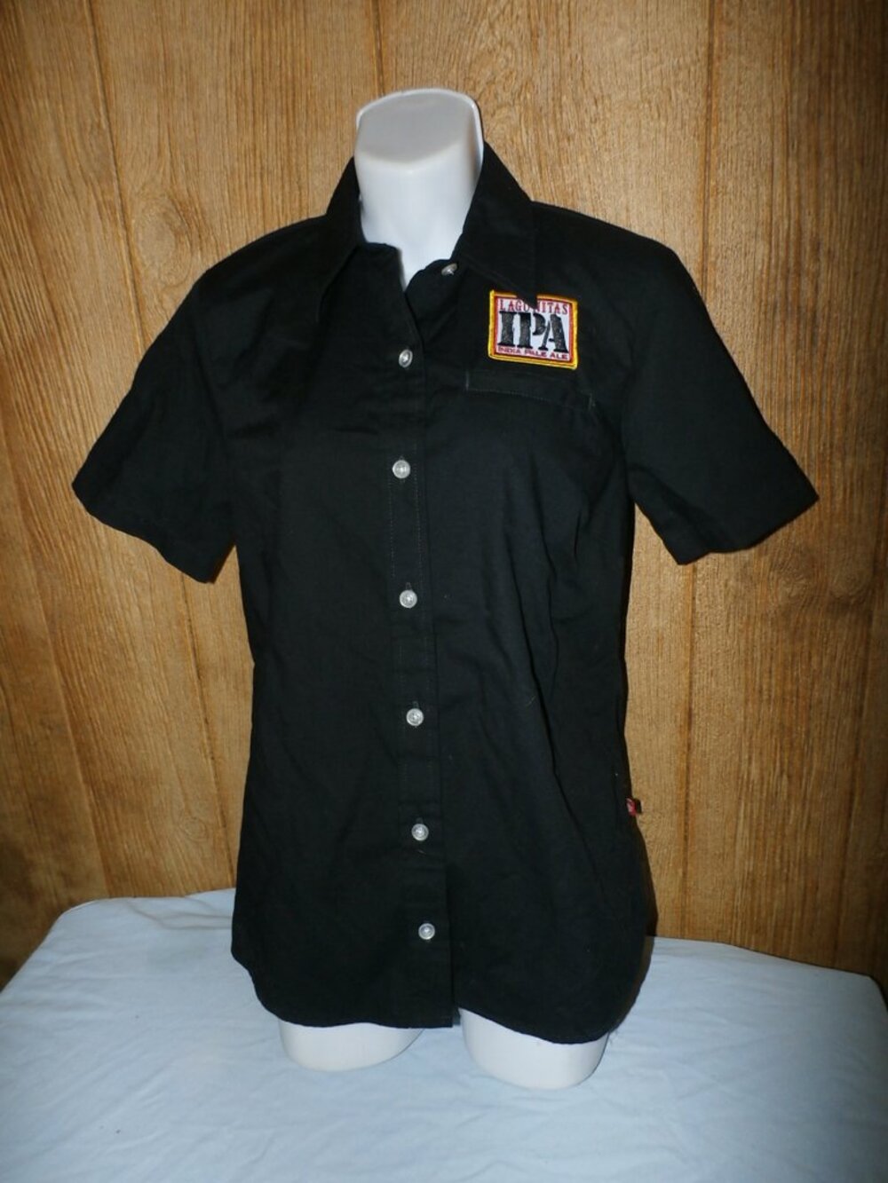 LAGUNITAS IPA, DICKIES Black Short Sleeve Size: Size ladies Small Embroidered, 1